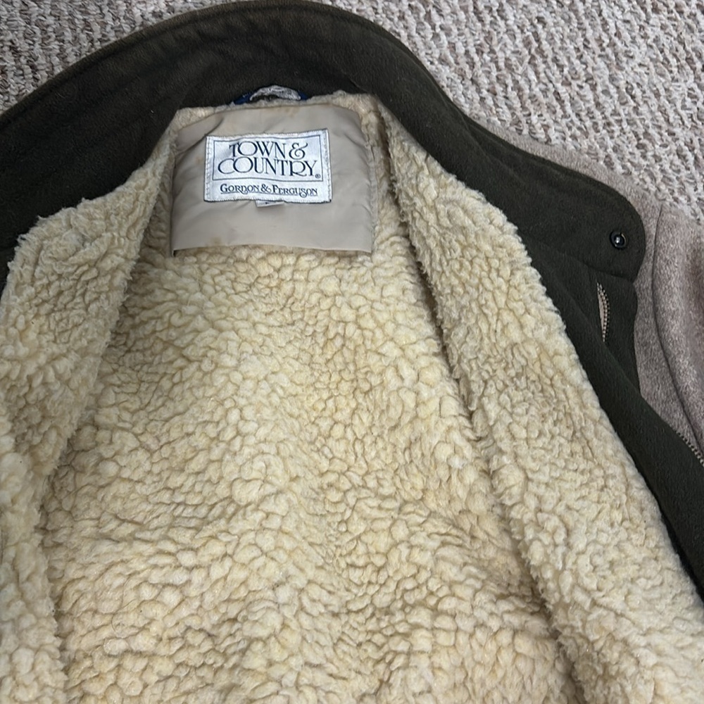 Vtg Town & Country by Gordon & Ferguson Wool Blend w/ Sherpa BomberJacket Mens M - Picture 12 of 13